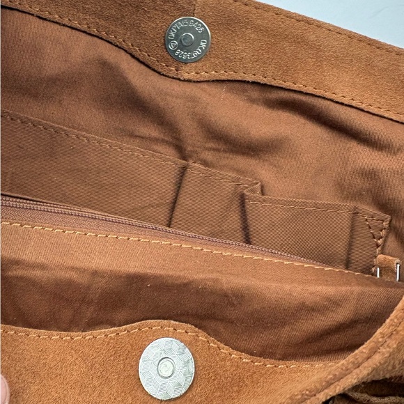 NWOT Urban Outfitters Silence + Noise Suede Fringe Hobo Sling Bag - Picture 13 of 16